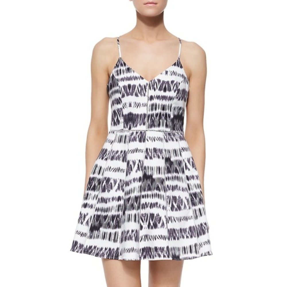 Parker Cosmos Racerback Dress NWOT Size Small | Black White Print